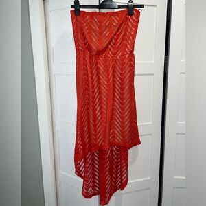 Le Chateau Vibrant Red High Low Dress